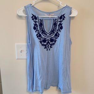 Striped Embroidered Tank